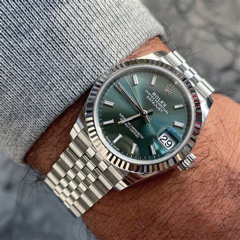 rolex datejust olive green 41